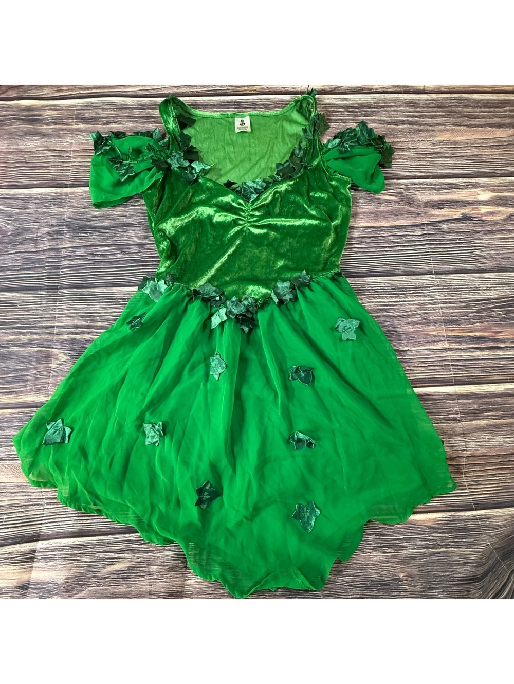 Spirit Halloween Poison Ivy Costume Dress Womens M Green Velvet DC Villains